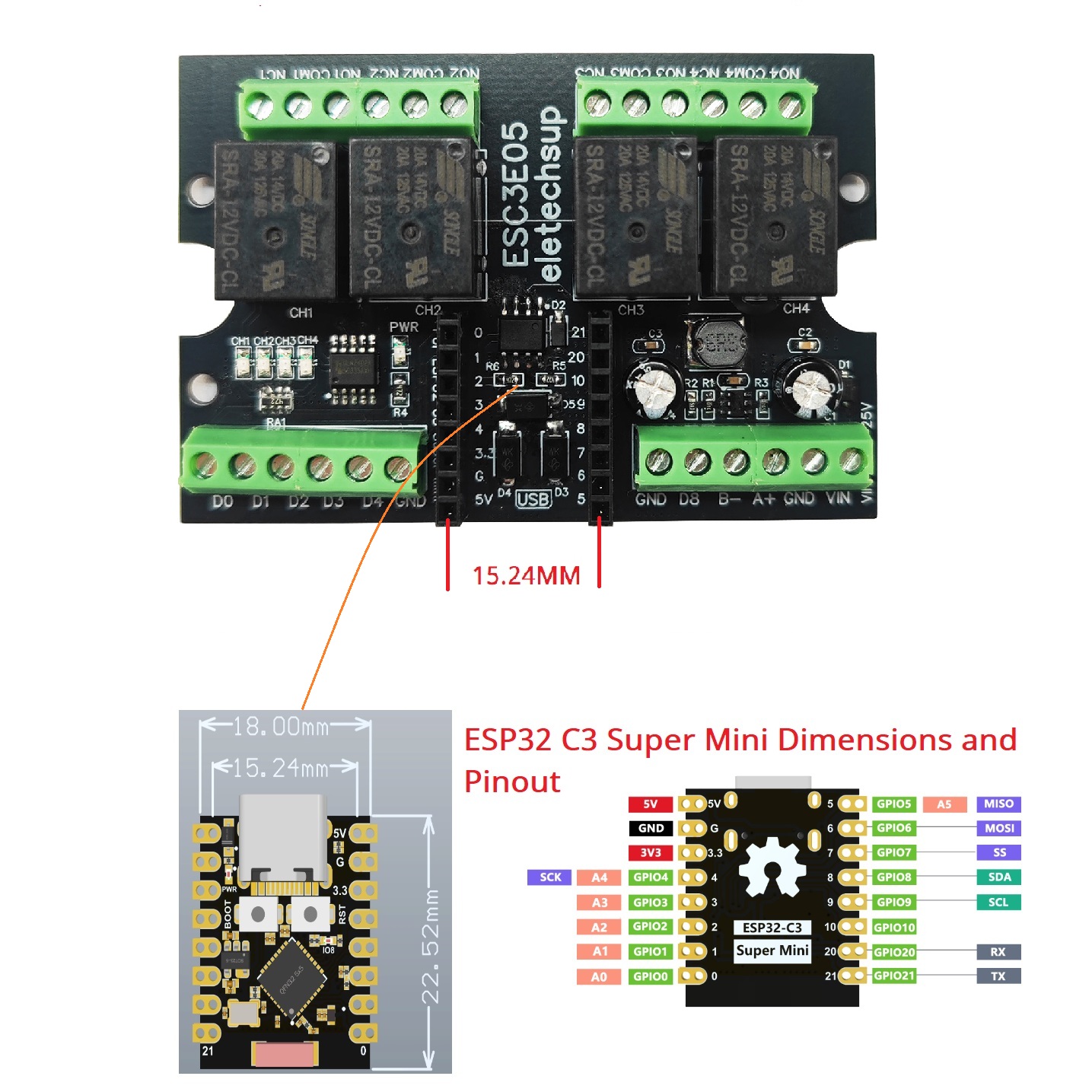 ESC3B04 ESP32-C3 Industrial Re - Home Automation Industry ulasan dan harga