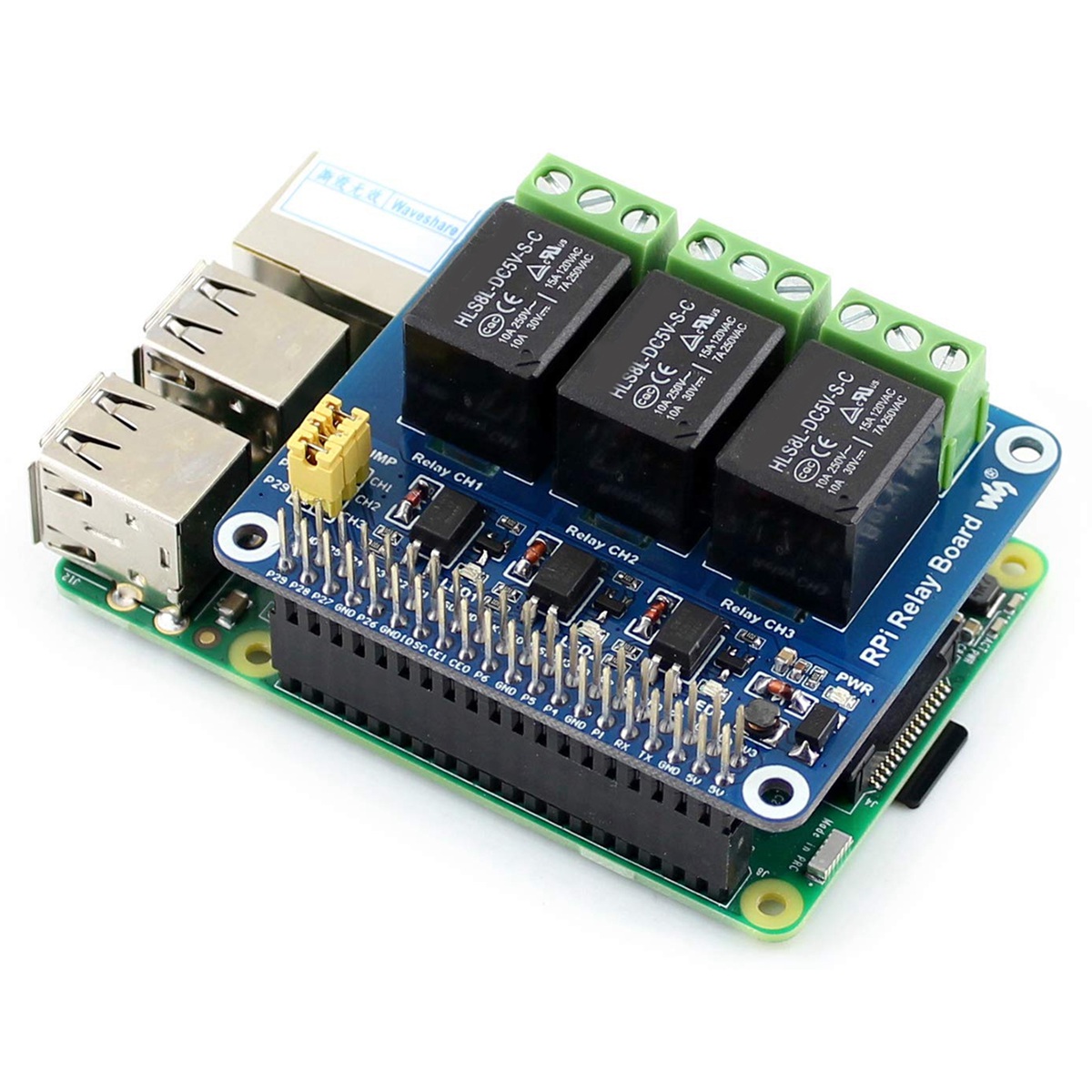 Waveshare 5V 3-Channel Relay M - Pi Zero W Board ulasan dan harga